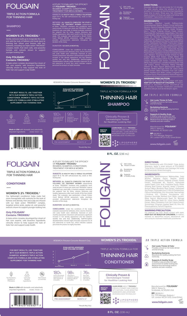 FOLIGAIN Hair Growth Shampoo + Conditioner Kit For Women - FOLIGAIN EU